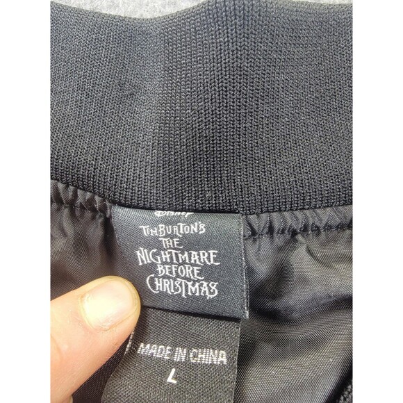 Disney Nightmare Before Christmas Jacket Mens Large Gray Bomber Halloween Town - Picture 2 of 13